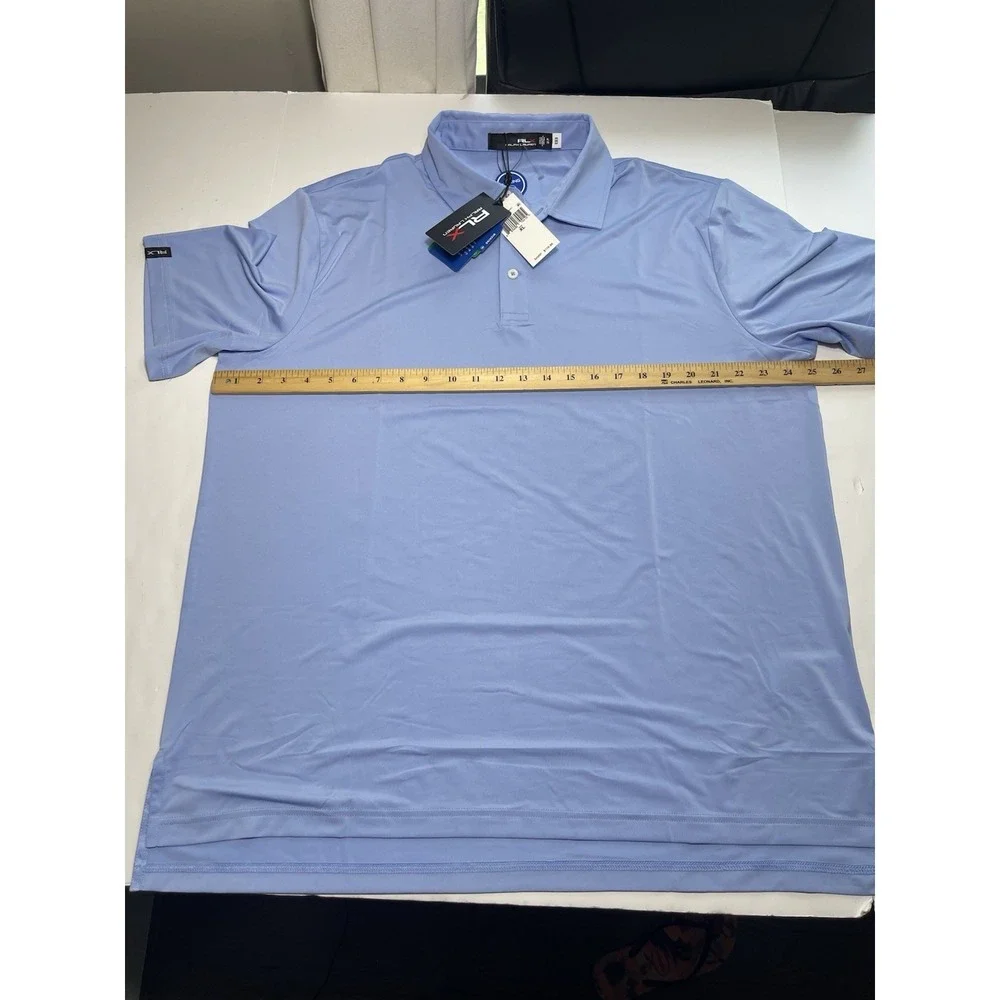 Ralph Lauren RLX Men's Classic Fit Performance Polo Shirt Light Blue Sz XL NWT